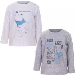 2 T-shirt Manica Lunga Winnie The Pooh Caldo Cotone