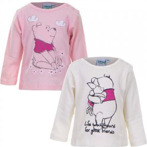 2 T-Shirt Manica Lunga Winnie The Pooh Caldo Cotone